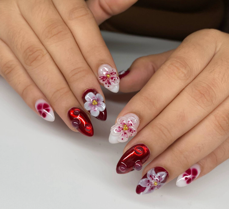 3D Flower Nail Art