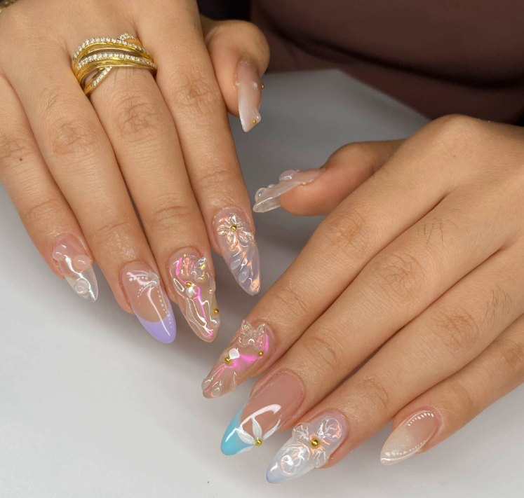 3D Flower Nail Art